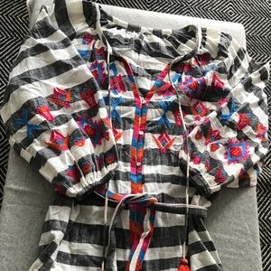 Zara multicolored peasant dress cover up